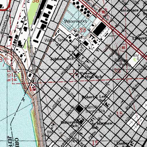 Topographic Map of Center A Educational Support Center, LA