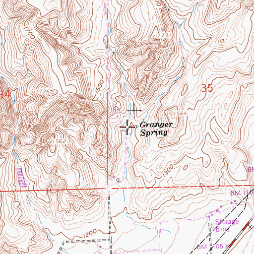 Topographic Map of Grainger Spring, CA