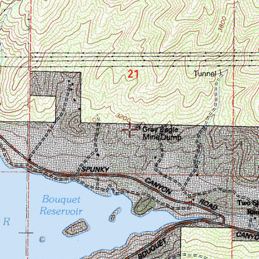 Topographic Map of Gray Eagle Mine, CA