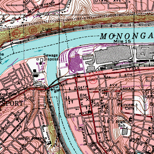 Topographic Map of City of McKeesport Building, PA