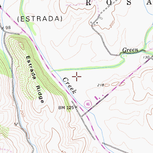 Topographic Map of Green Valley, CA
