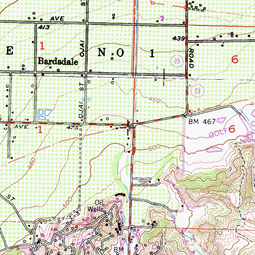 Topographic Map of Grimes Canyon, CA