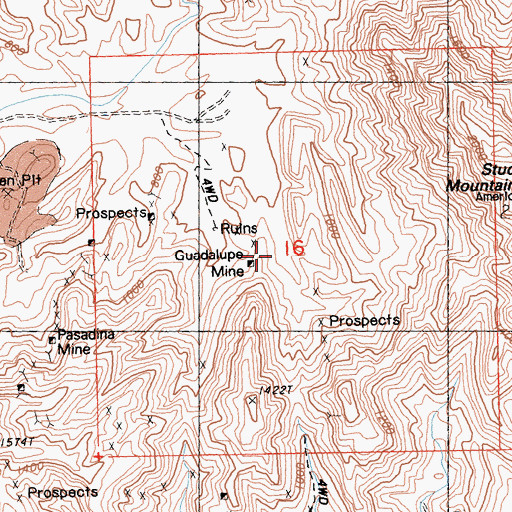Topographic Map of Guadalupe Mine, CA