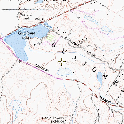 Topographic Map of Guajome, CA