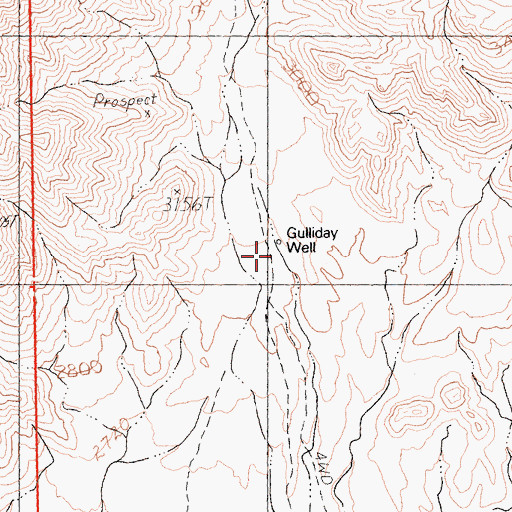 Topographic Map of Gulliday Well, CA