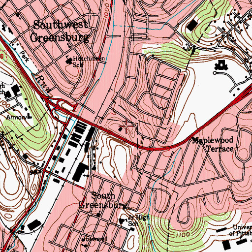 Topographic Map of Westmoreland Christian Academy, PA
