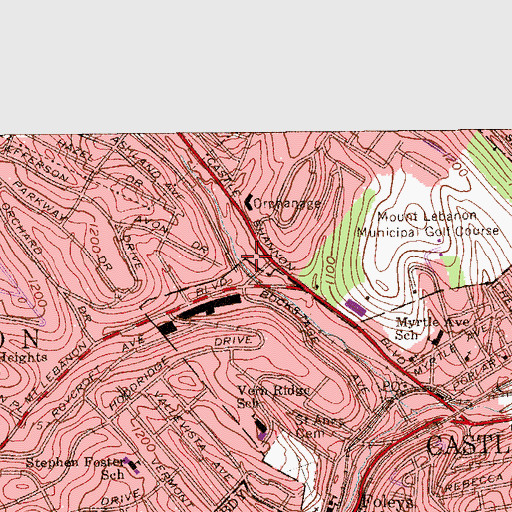 Topographic Map of Arlington Station, PA
