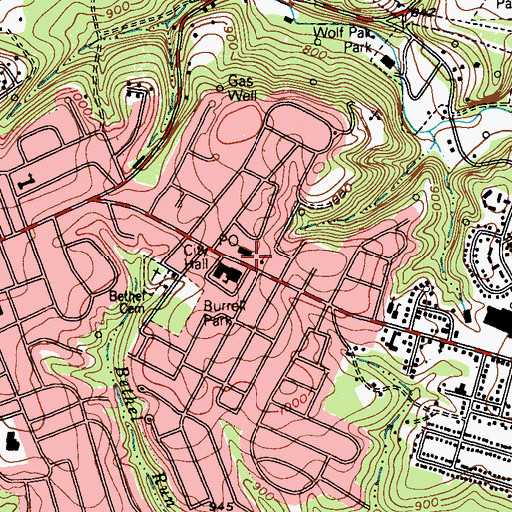 Topographic Map of Lower Burrell Post Office, PA