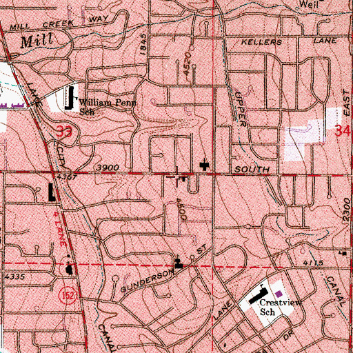 Topographic Map of Salt Lake City Chinese Christian Church, UT