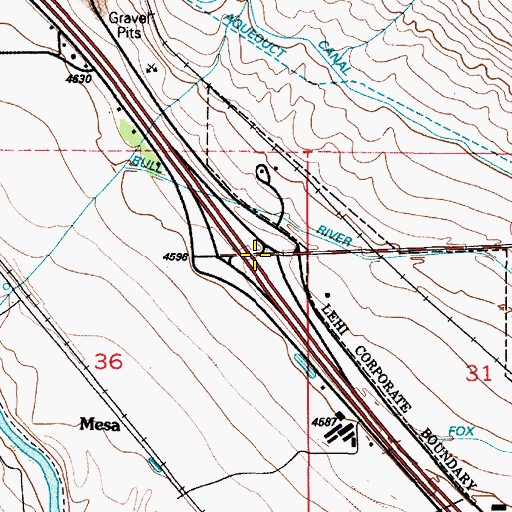 Topographic Map of Interchange 287, UT
