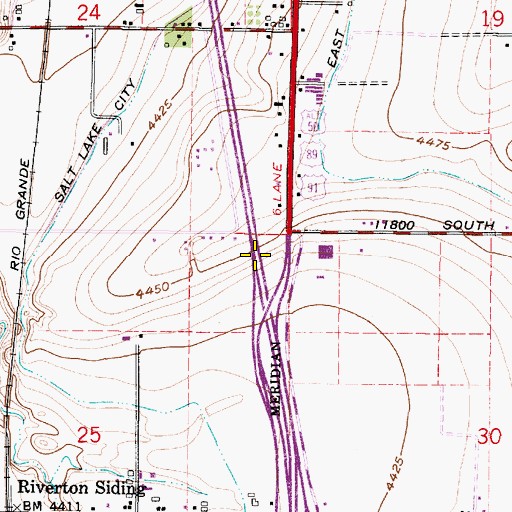 Topographic Map of Interchange 295, UT