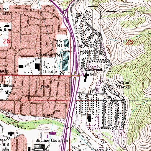 Topographic Map of Interchange 3, UT