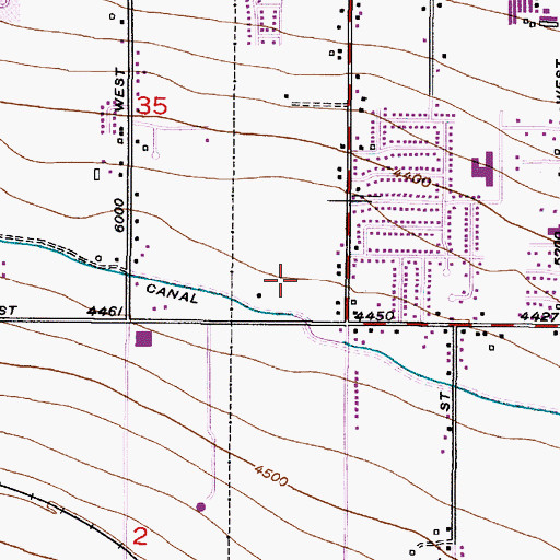 Topographic Map of Legacy Plaza Shopping Center, UT