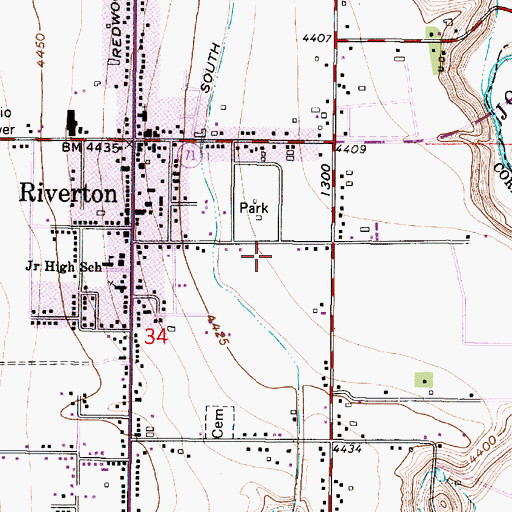 Topographic Map of Riverton City Park, UT