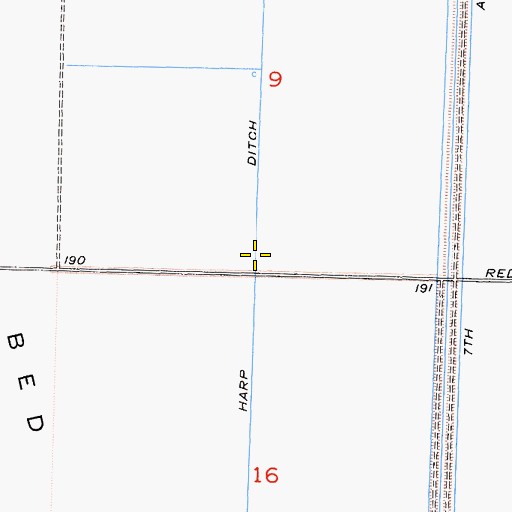 Topographic Map of Harp Ditch, CA