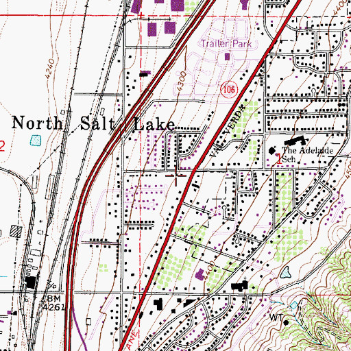 Topographic Map of North Salt Lake Post Office, UT