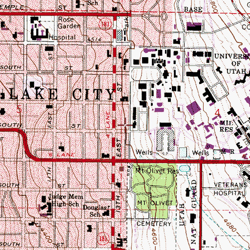 Topographic Map of Carlson Hall, UT