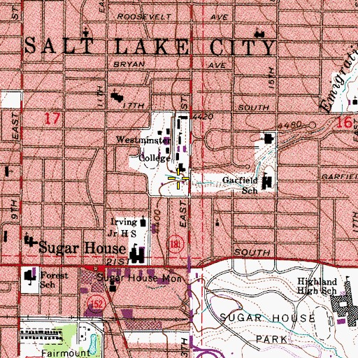 Topographic Map of Olwell Hall, UT