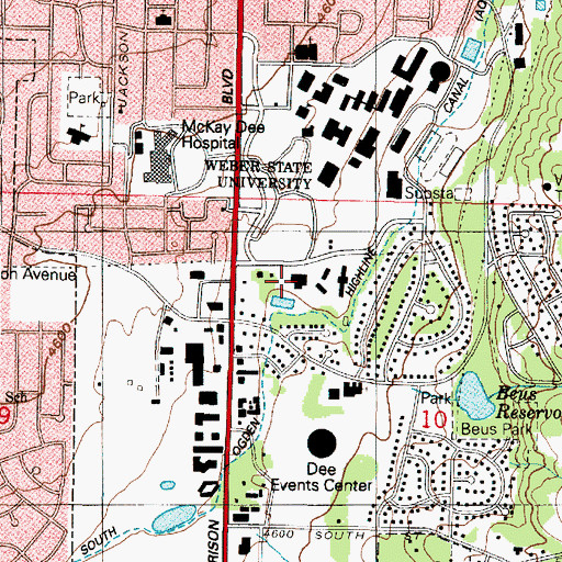 Topographic Map of Promontory Hall, UT