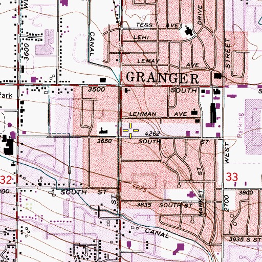 Topographic Map of Kingdom Hall of Jehovahs Witnesses of West Valley, UT