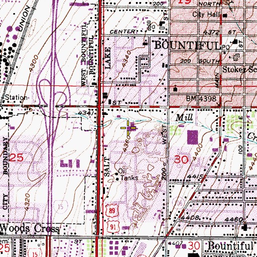 Topographic Map of Washington Elementary School, UT