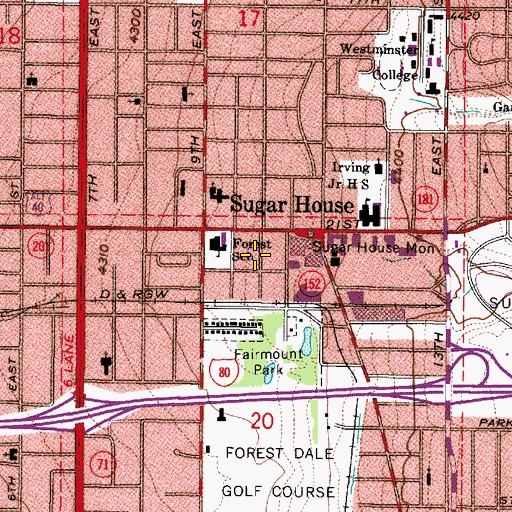 Topographic Map of Devlins Child Development Center, UT