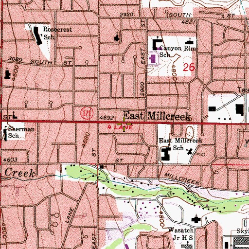 Topographic Map of Montessori School of Salt Lake City, UT