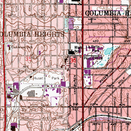 Topographic Map of Immaculate Conception School, MN
