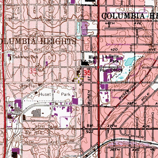 Topographic Map of Immaculate Conception School, MN