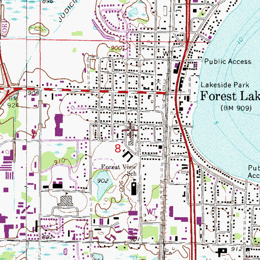 Topographic Map of Forest Lake Area Learning Center, MN