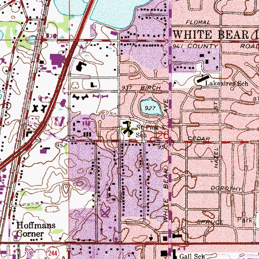 Topographic Map of Saint Pius X School, MN