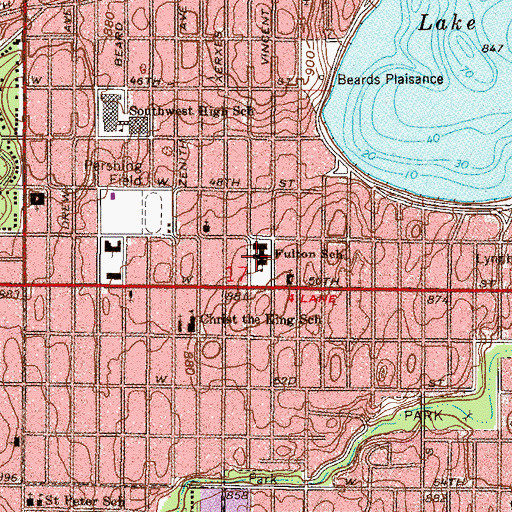 Topographic Map of Lake Harriet Community School Upper Campus, MN