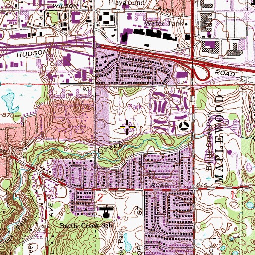 Topographic Map of Battle Creek Middle School, MN