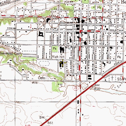 Topographic Map of Chatfield Elementary School, MN