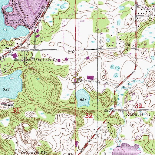 Topographic Map of Prior Lake High School, MN