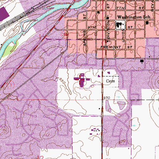 Topographic Map of Northfield High School, MN