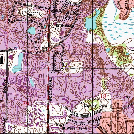 Topographic Map of Normandale Hills Elementary School, MN