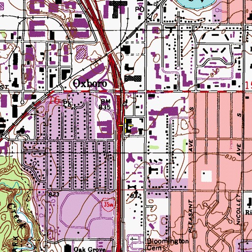 Topographic Map of Nativity of Mary School, MN
