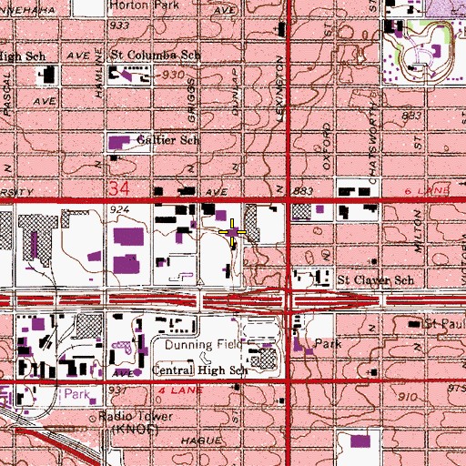Topographic Map of Saint Paul Area Learning Center, MN