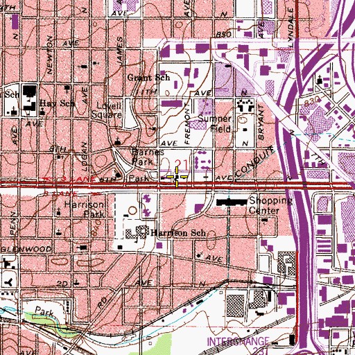 Topographic Map of Harvest Preparatory School - Seed Academy, MN