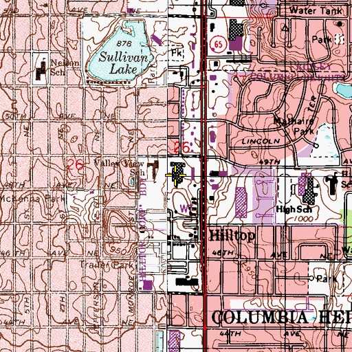 Topographic Map of Columbia Academy, MN