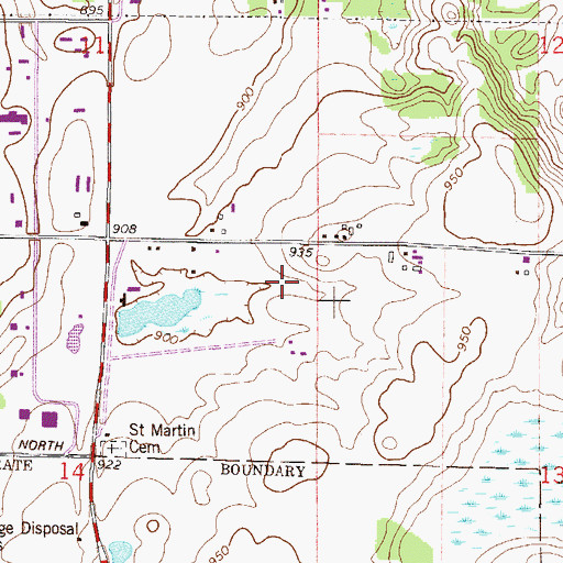 Topographic Map of Rogers Middle School, MN
