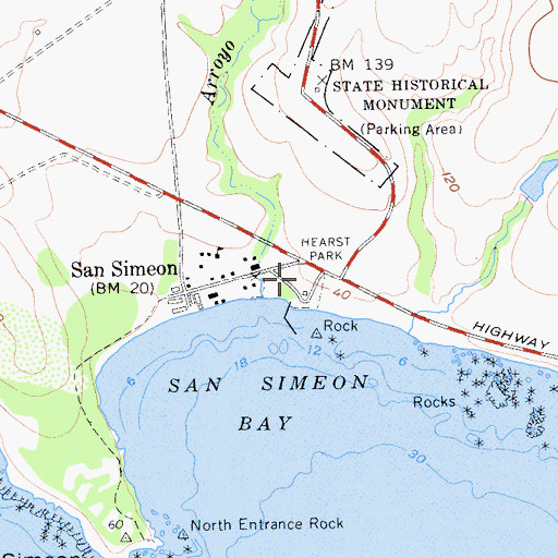 Topographic Map of Hearst Park, CA