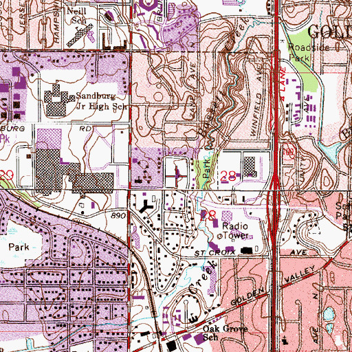 Topographic Map of King of Grace Lutheran School, MN