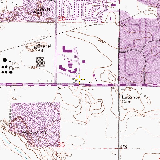 Topographic Map of Area Learning Center, MN