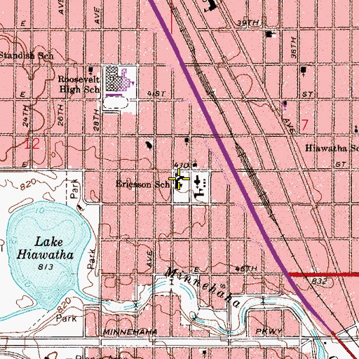 Topographic Map of Northrop Community School, MN