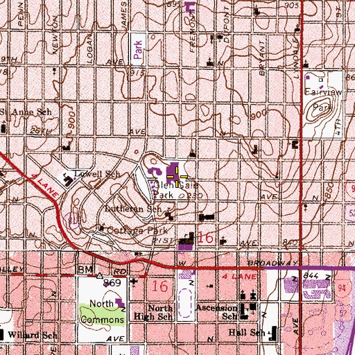 Topographic Map of North Star Elementary School, MN