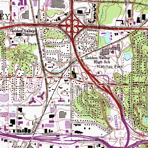 Topographic Map of Meadowbrook Elementary School, MN