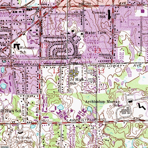 Topographic Map of Maplewood Middle School, MN