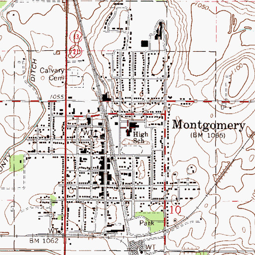 Topographic Map of Montgomery - Lonsdale Secondary School, MN